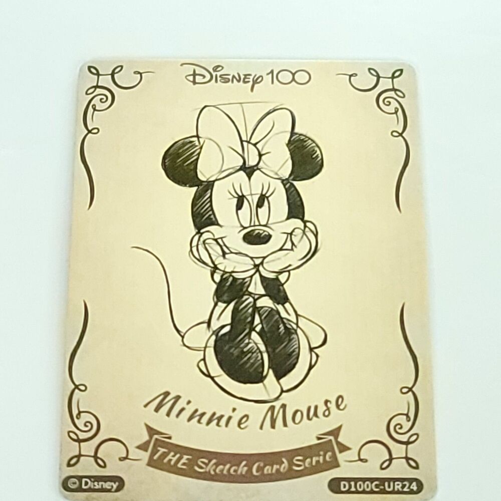 Minnie Mouse Sitting Card Fun Wood Sketch Card Disney 100 Anniversary Carnival